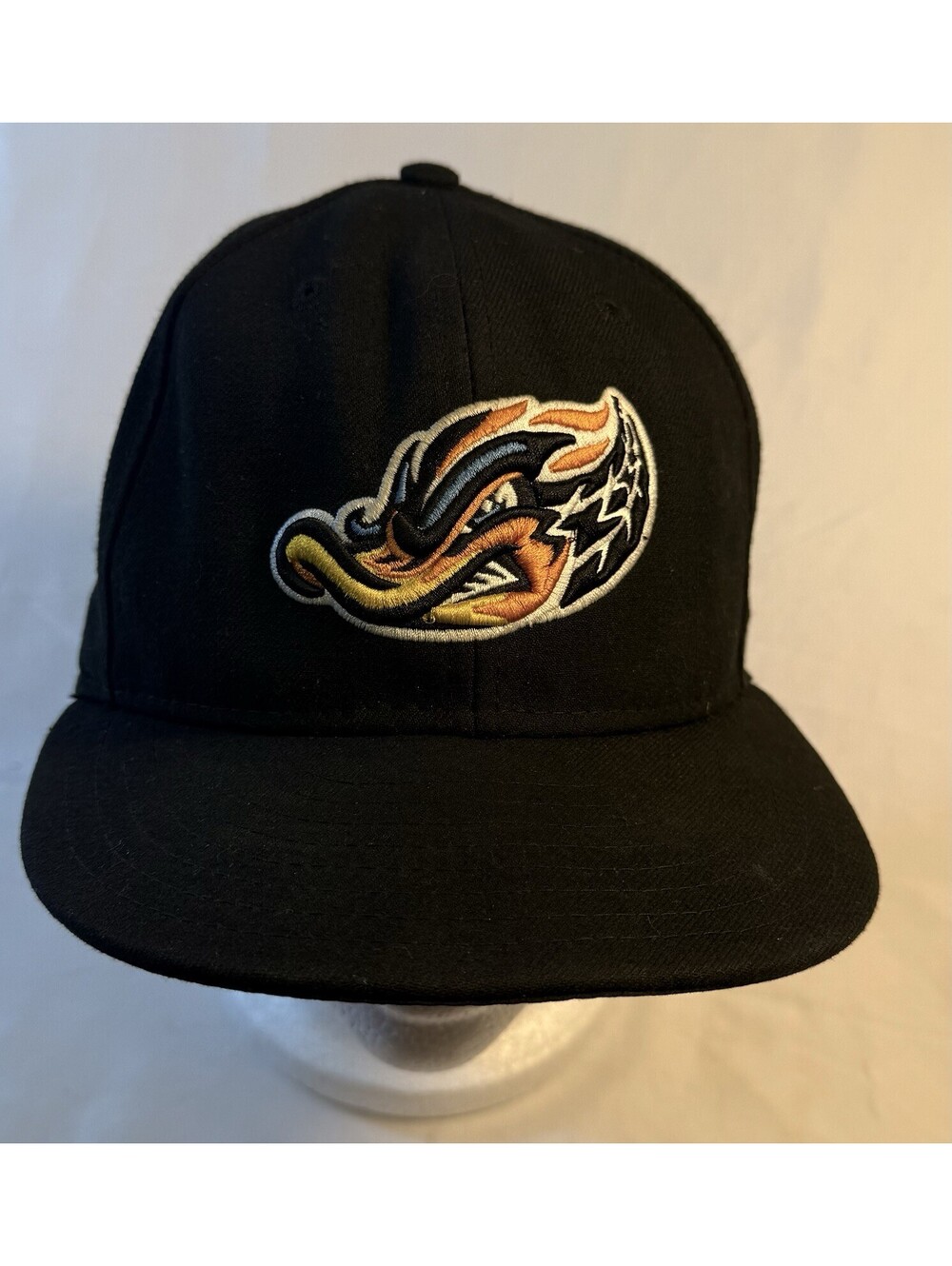 New Era Akron Rubber Ducks Hat Size Ball Cap MLB Black Embroidered